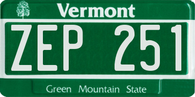 VT license plate ZEP251