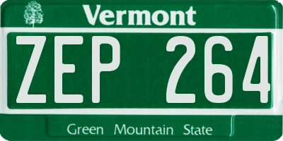 VT license plate ZEP264