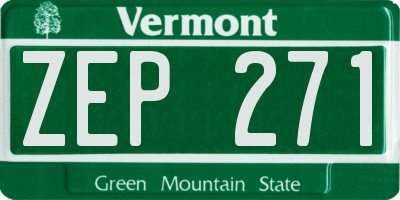 VT license plate ZEP271