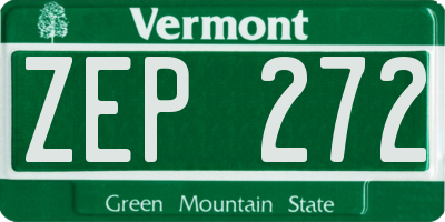 VT license plate ZEP272