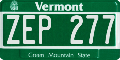 VT license plate ZEP277