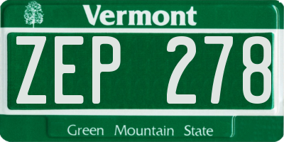 VT license plate ZEP278