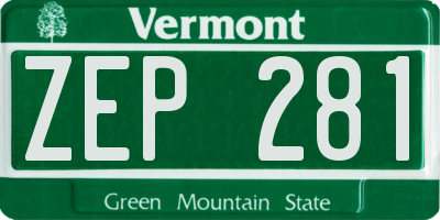 VT license plate ZEP281