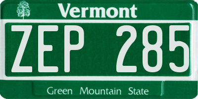 VT license plate ZEP285
