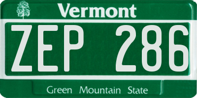VT license plate ZEP286