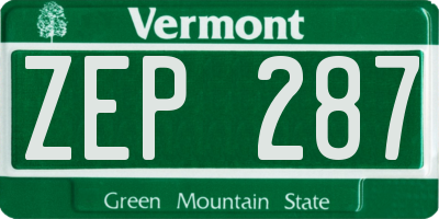 VT license plate ZEP287