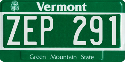 VT license plate ZEP291