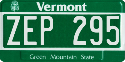 VT license plate ZEP295