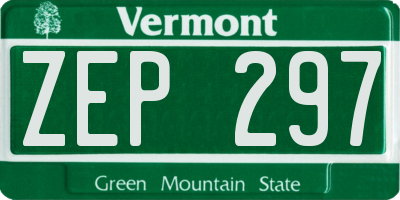 VT license plate ZEP297