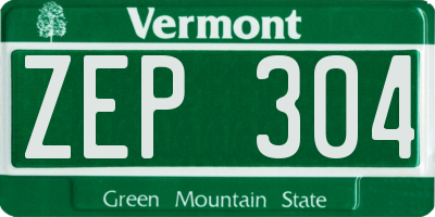 VT license plate ZEP304