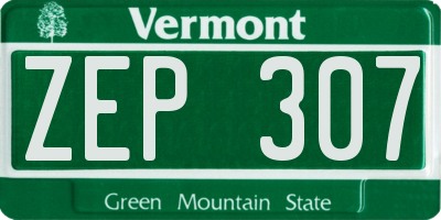 VT license plate ZEP307