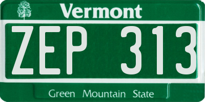 VT license plate ZEP313