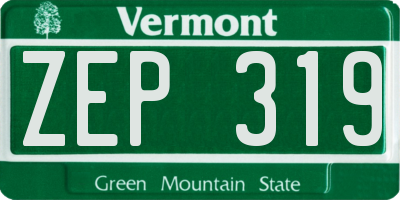 VT license plate ZEP319