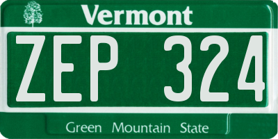 VT license plate ZEP324