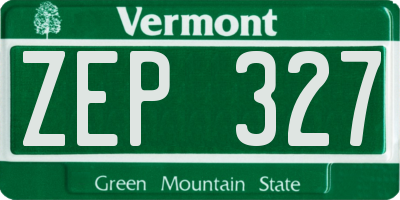 VT license plate ZEP327