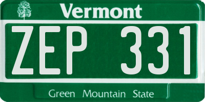 VT license plate ZEP331