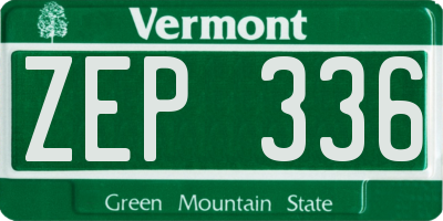 VT license plate ZEP336