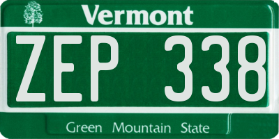 VT license plate ZEP338