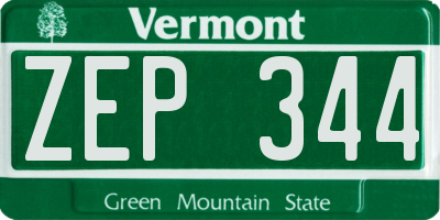 VT license plate ZEP344