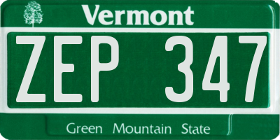 VT license plate ZEP347