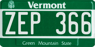 VT license plate ZEP366