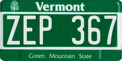 VT license plate ZEP367