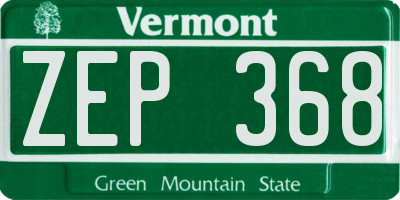 VT license plate ZEP368