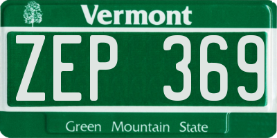 VT license plate ZEP369