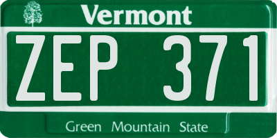 VT license plate ZEP371