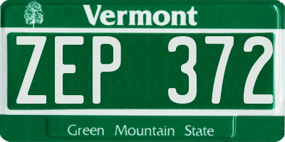 VT license plate ZEP372