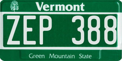 VT license plate ZEP388