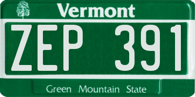 VT license plate ZEP391
