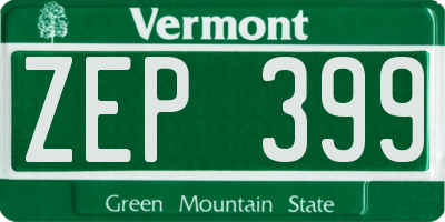 VT license plate ZEP399