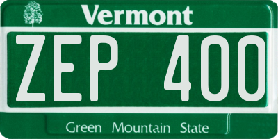 VT license plate ZEP400