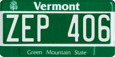 VT license plate ZEP406