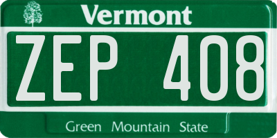 VT license plate ZEP408