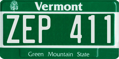VT license plate ZEP411