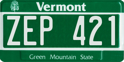 VT license plate ZEP421