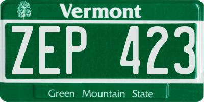 VT license plate ZEP423