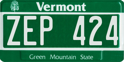 VT license plate ZEP424