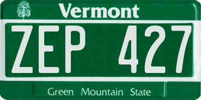 VT license plate ZEP427