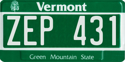 VT license plate ZEP431
