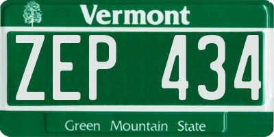 VT license plate ZEP434