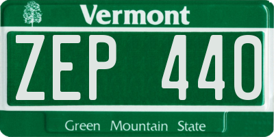 VT license plate ZEP440
