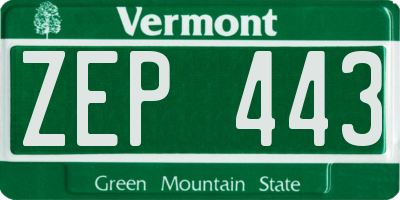VT license plate ZEP443