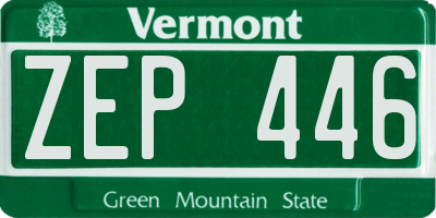 VT license plate ZEP446