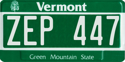 VT license plate ZEP447