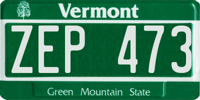 VT license plate ZEP473