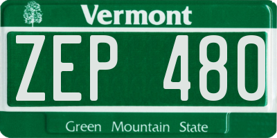 VT license plate ZEP480