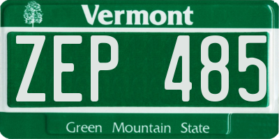 VT license plate ZEP485